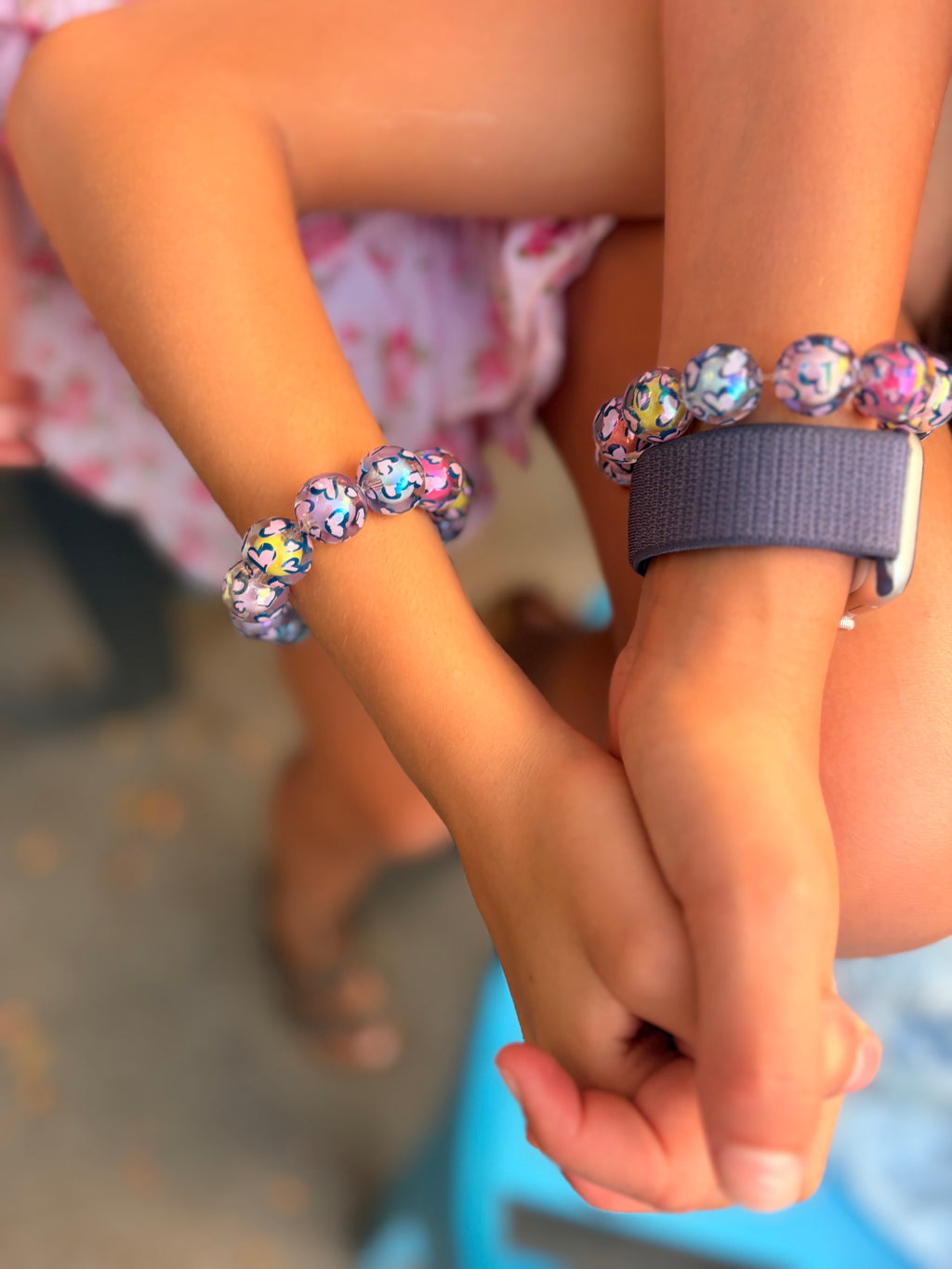 Rainbow Hearts Beaded Bracelet