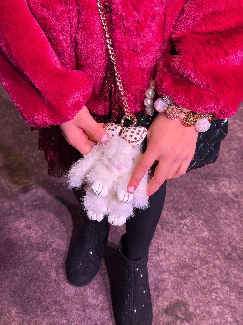 Fluffy Bunny Keychain