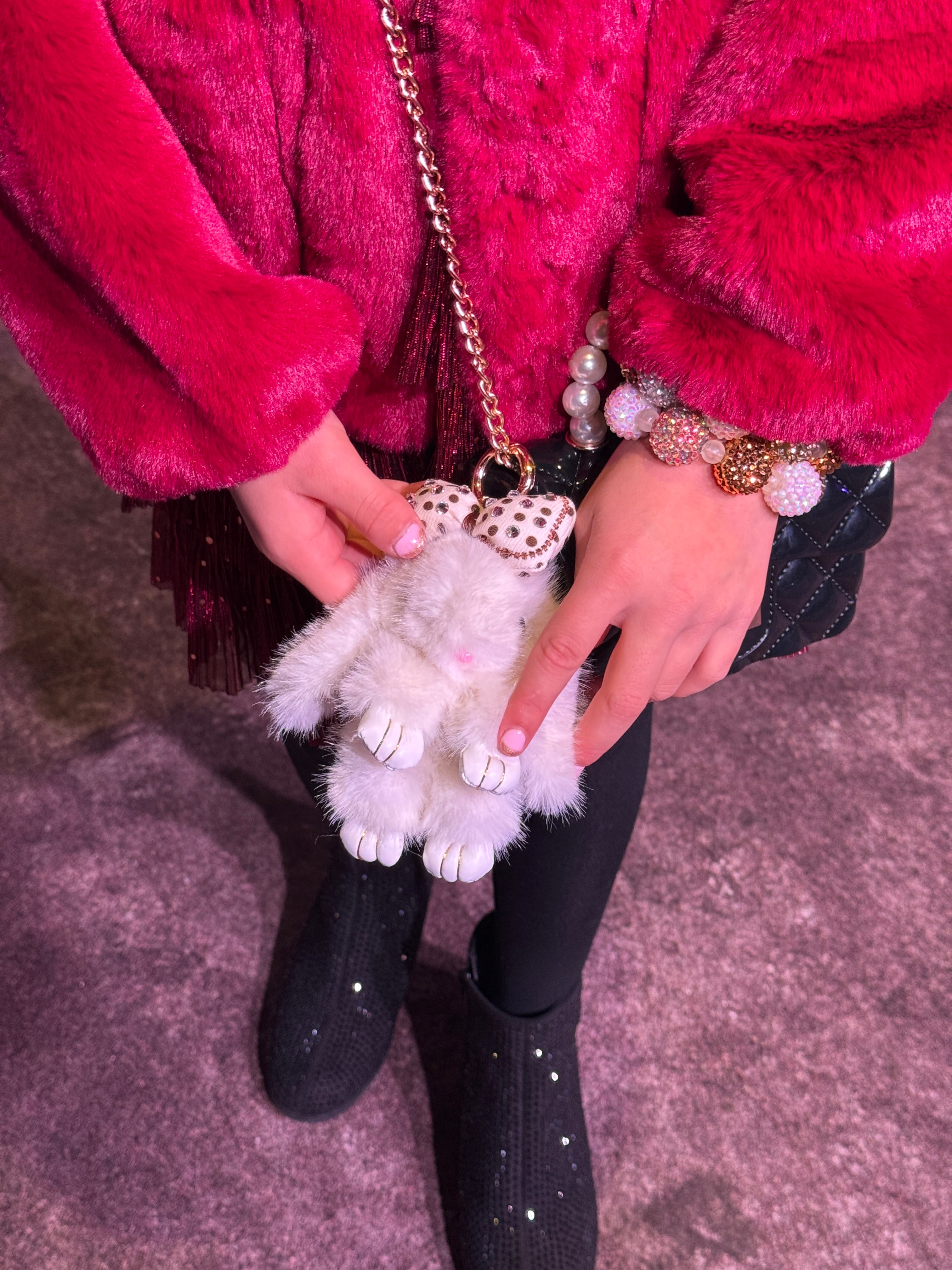 Fluffy Bunny Keychain