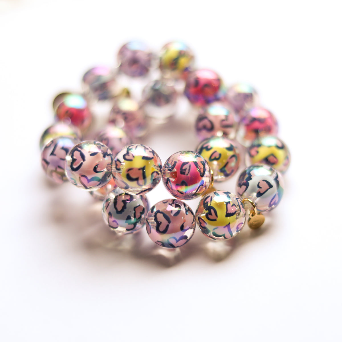 Rainbow Hearts Beaded Bracelet