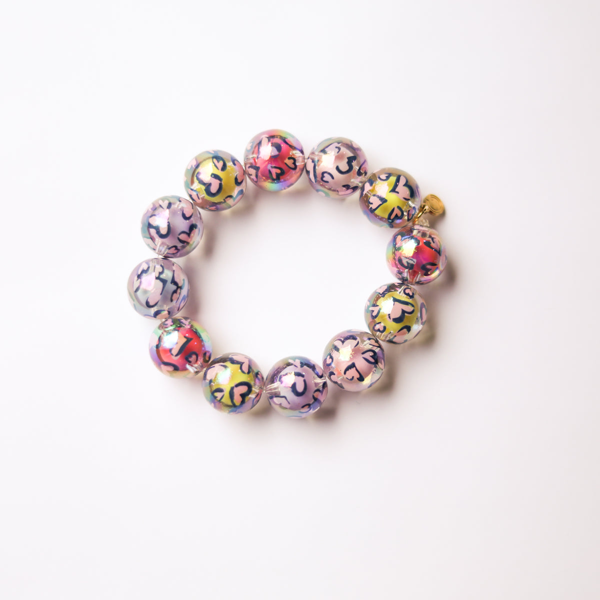 Rainbow Hearts Beaded Bracelet