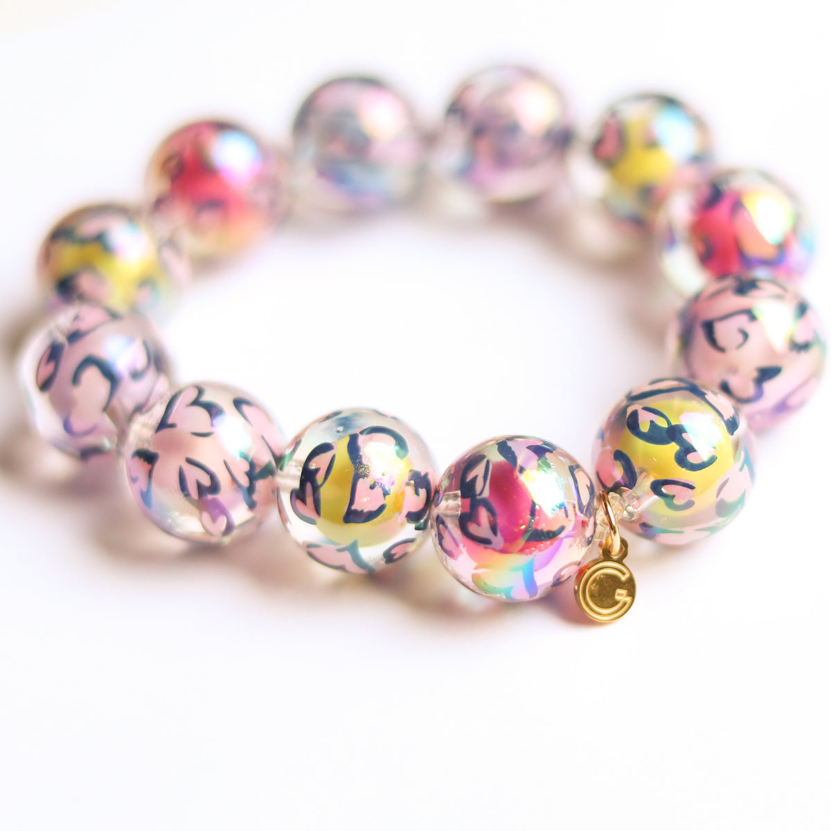 Rainbow Hearts Beaded Bracelet