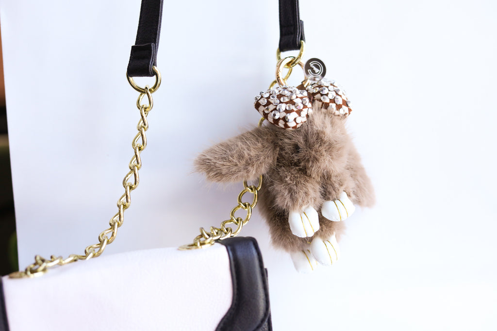 Fluffy Bunny Keychain