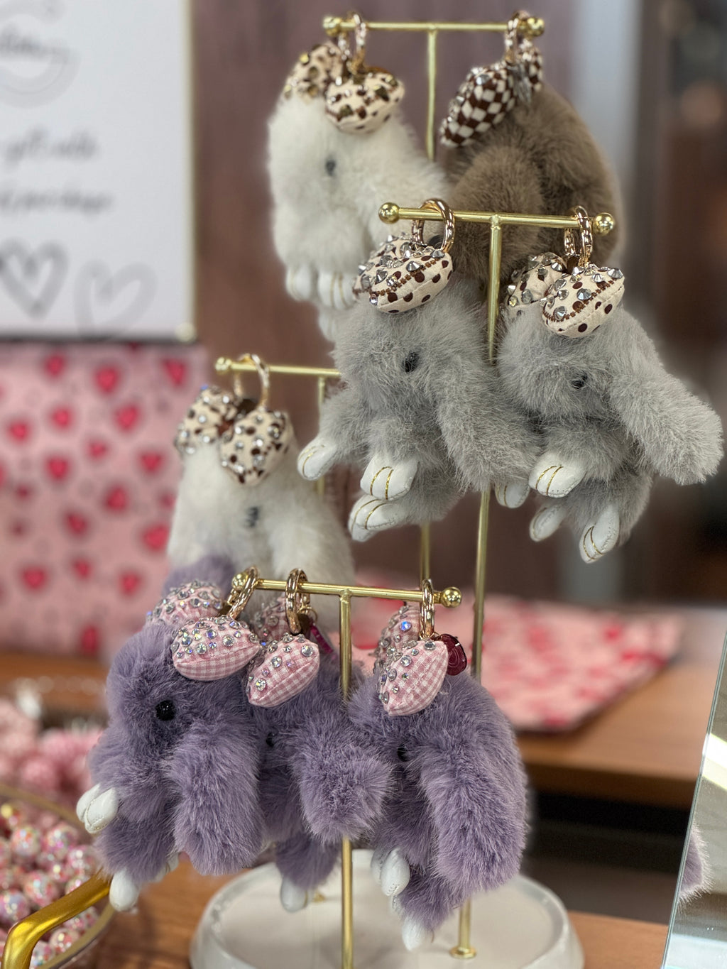 Fluffy Bunny Keychain