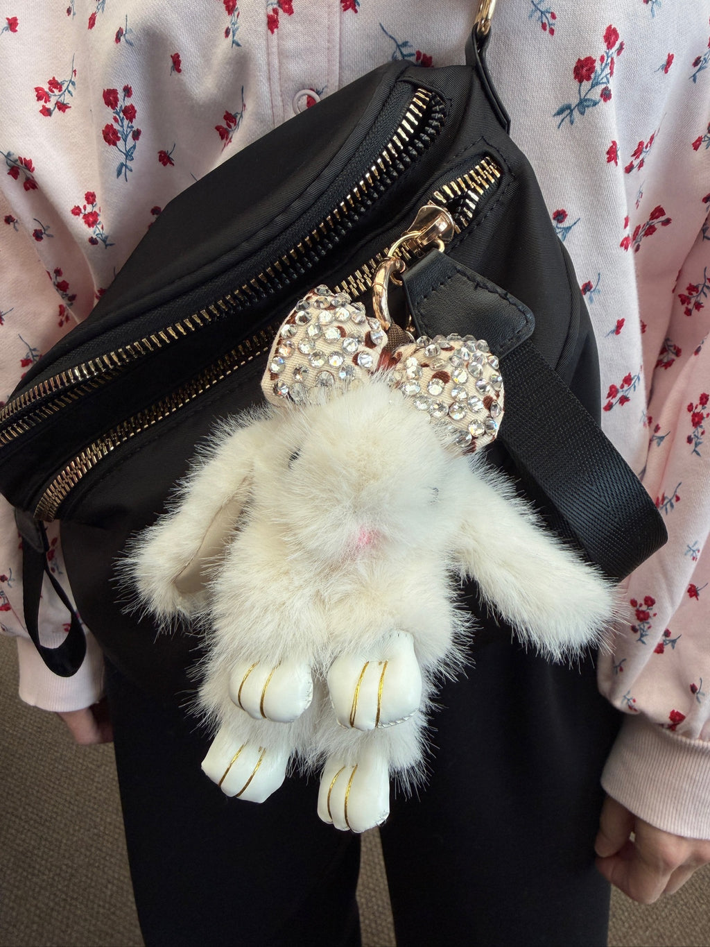 Fluffy Bunny Keychain