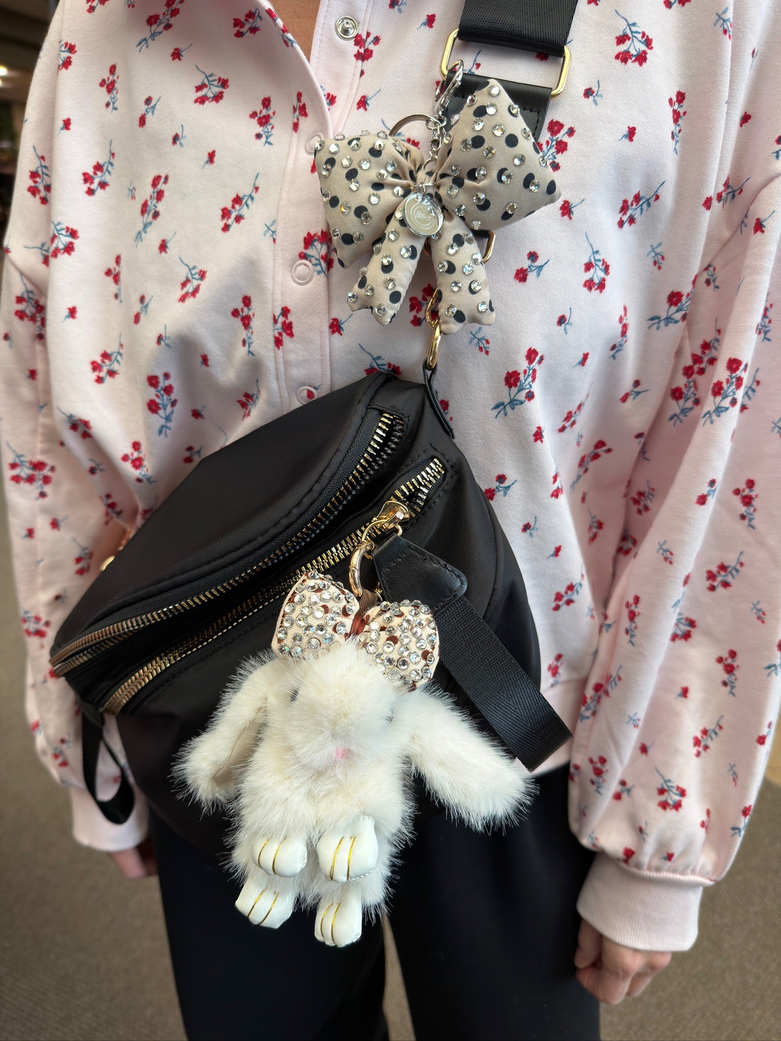 Fluffy Bunny Keychain