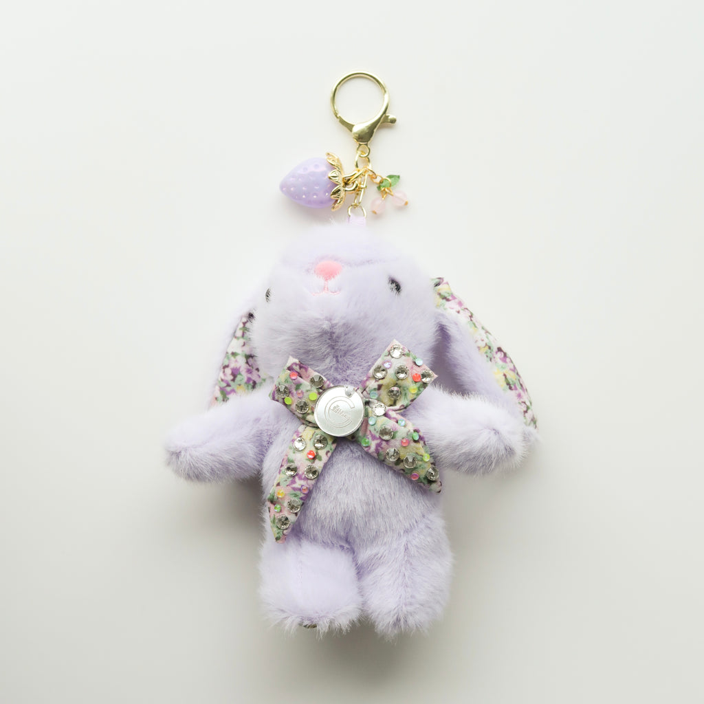 Floral Bow Bunny Keychain