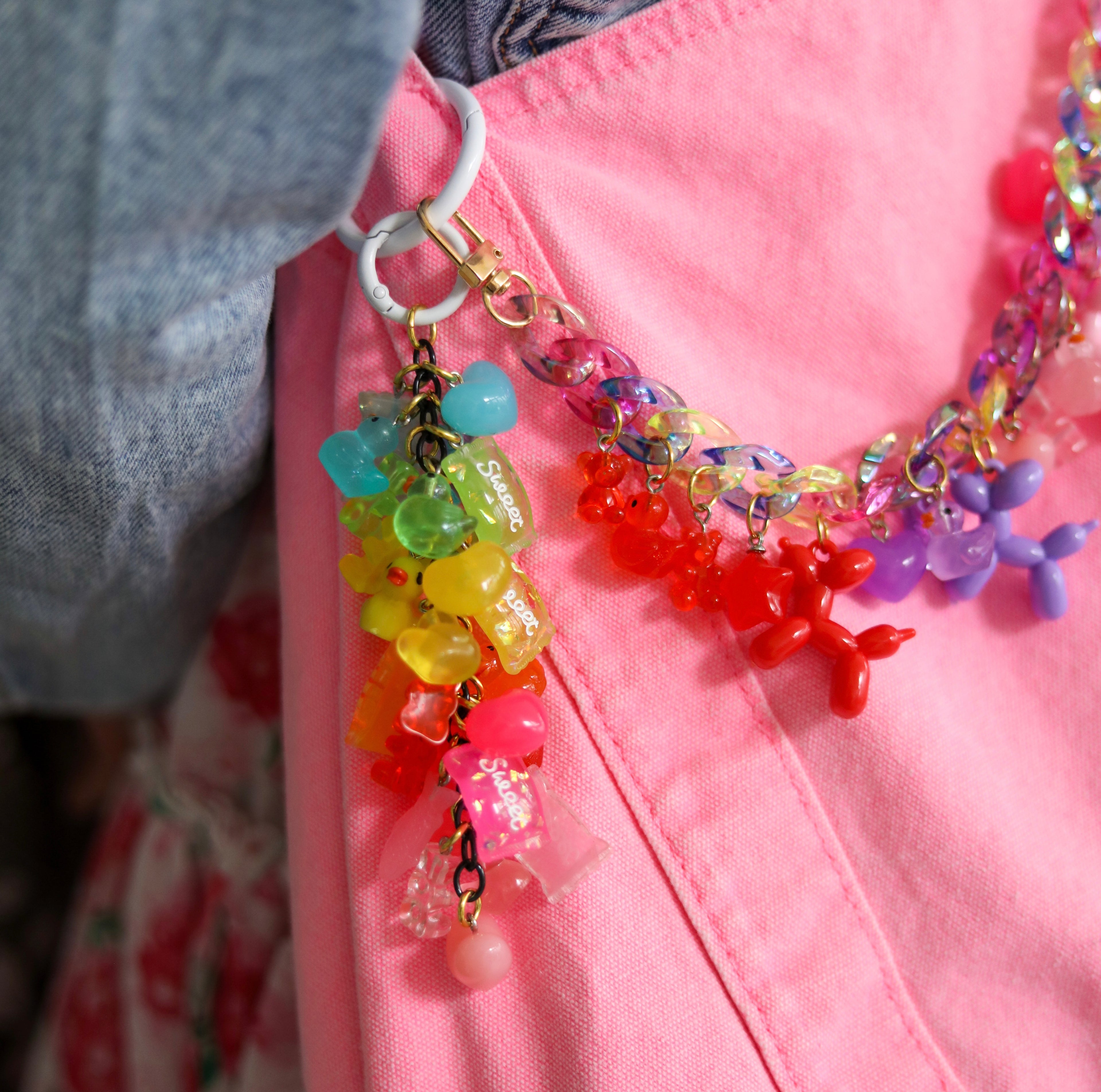 Rainbow Bag Charm Cluster