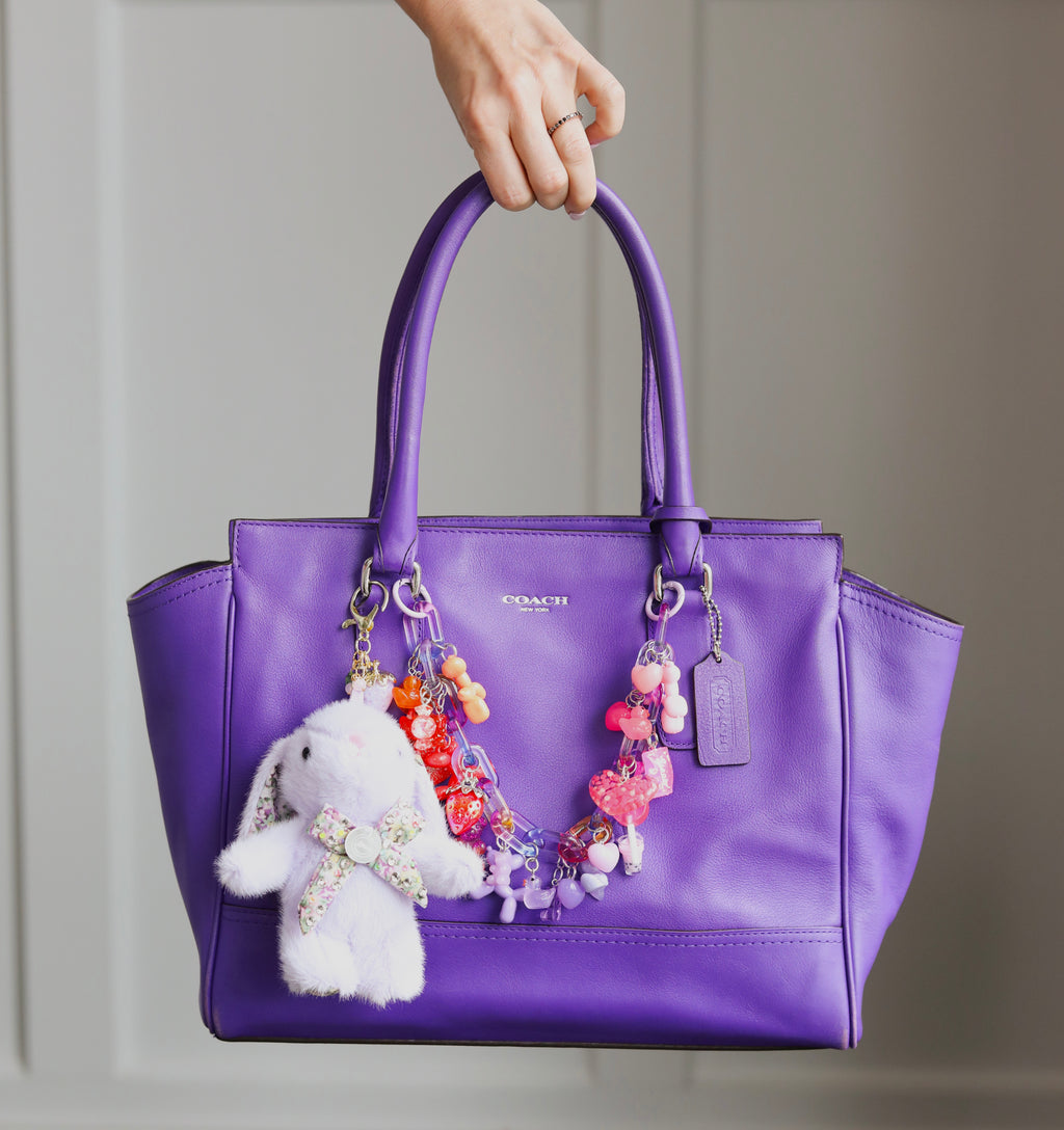 Floral Bow Bunny Keychain
