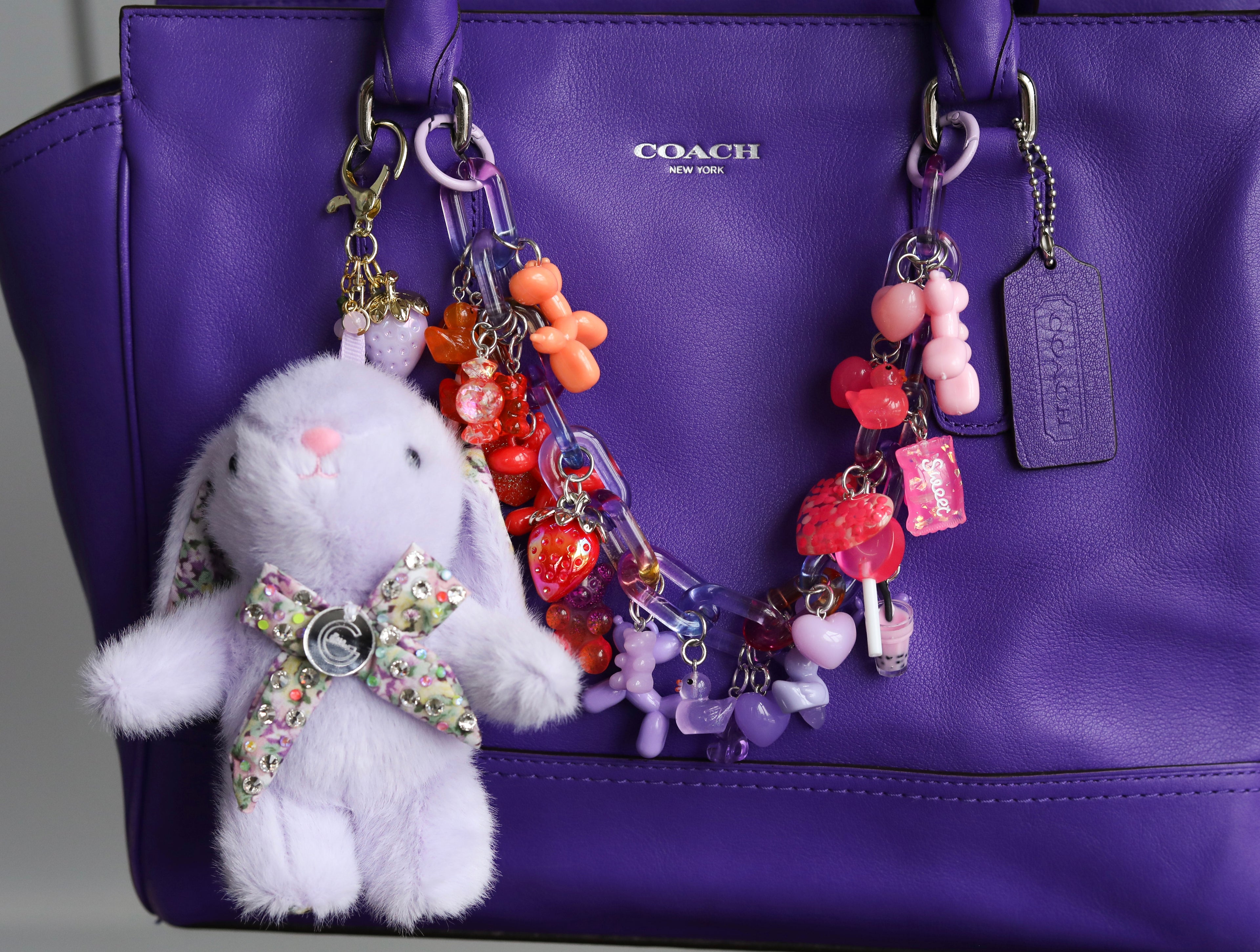 Floral Bow Bunny Keychain