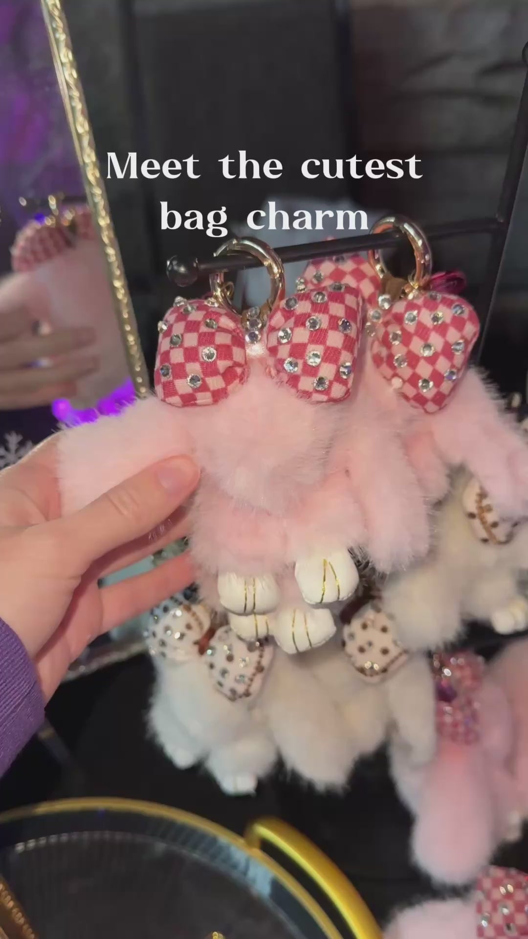 Fluffy Bunny Keychain